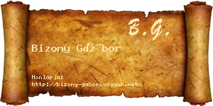 Bizony Gábor névjegykártya