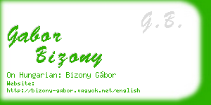 gabor bizony business card